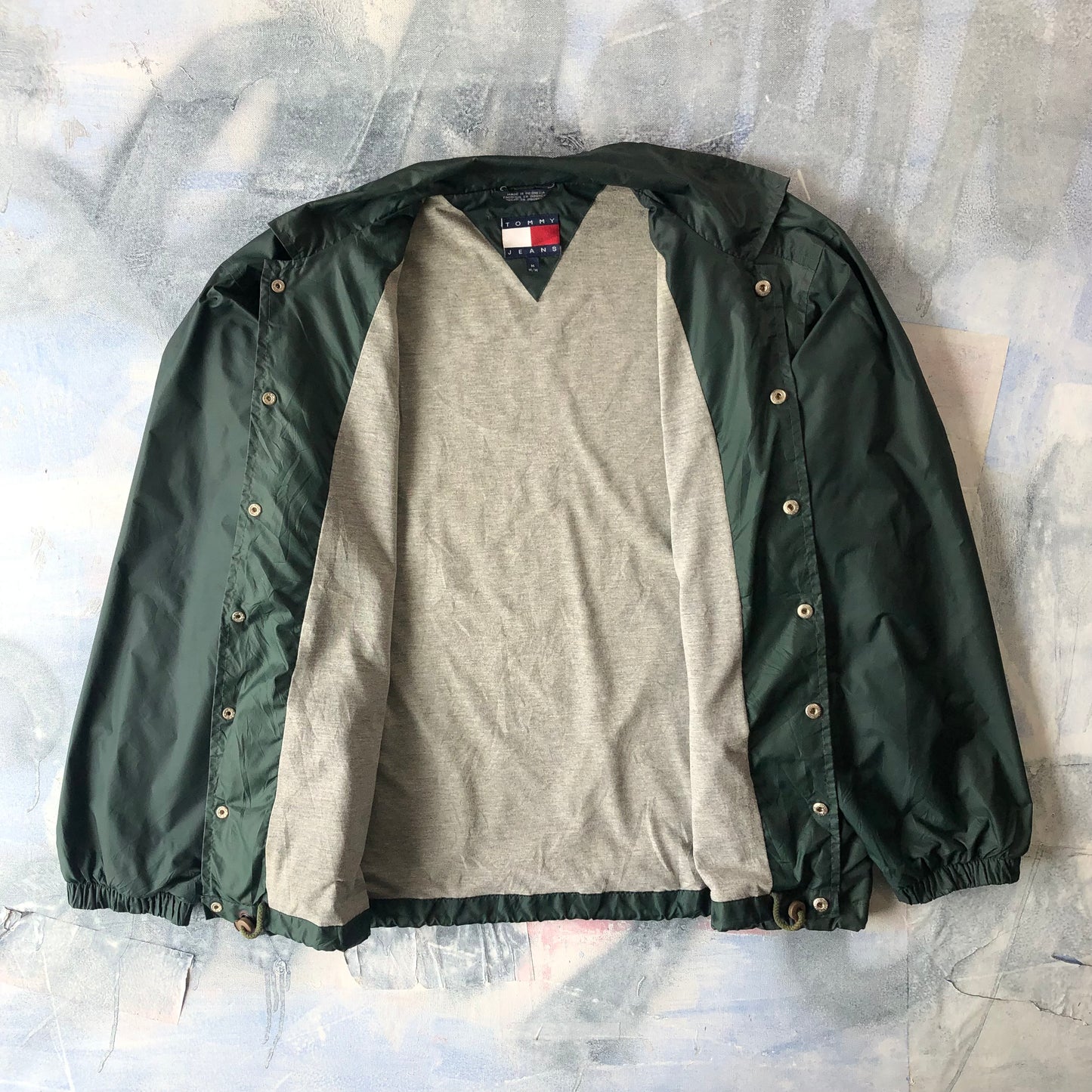 Vintage Tommy Jeans Blanket Lined Windbreaker Button Jacket M