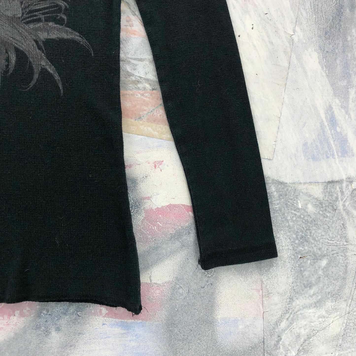 Vintage Y2K MMA Tapout Skull Long Sleeve Waffel Knit Shirt S