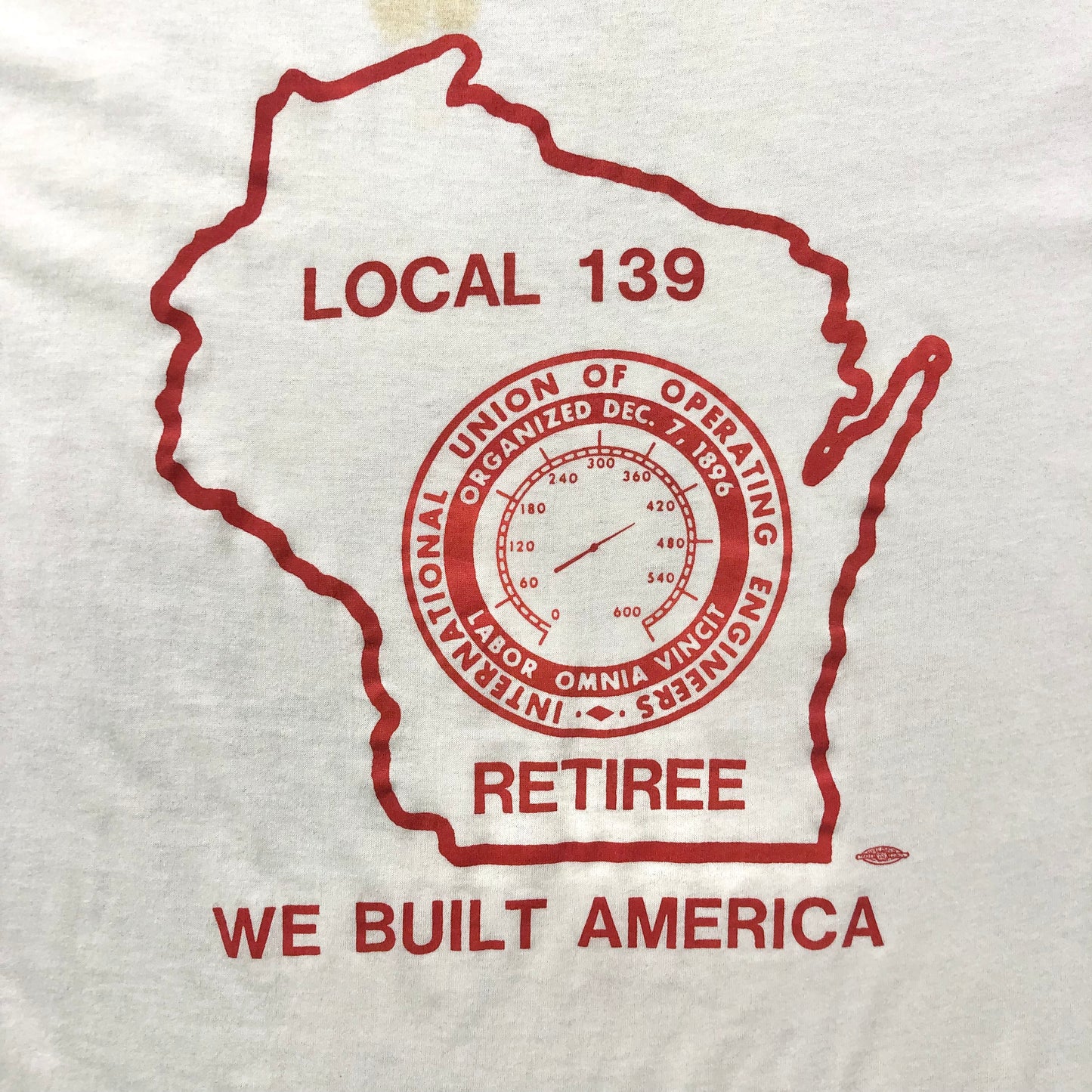 Vintage USA Local 139 International Union Of Operating Engineers Single Stitch T Shirt L