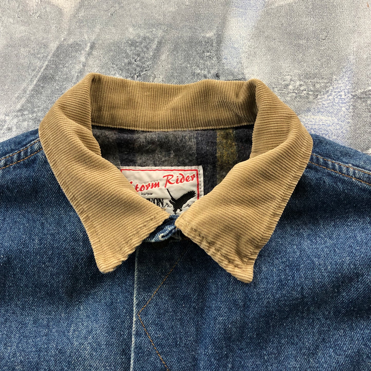 Vintage Stormrider Canyon Creek Blanket Lined Denim Button Jacket L