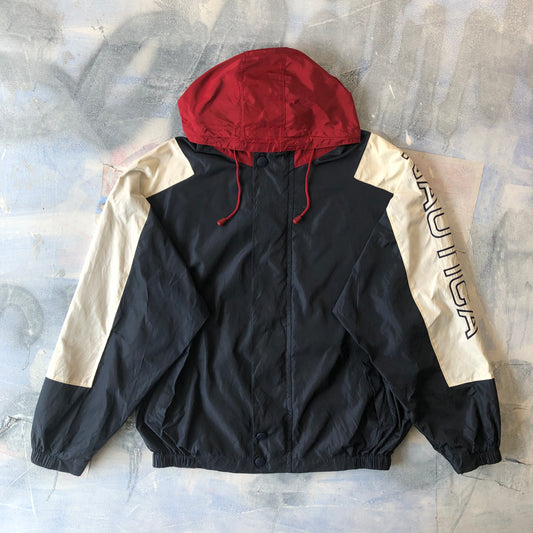 Vintage Nautica Hooded Windbreaker Zip Jacket L