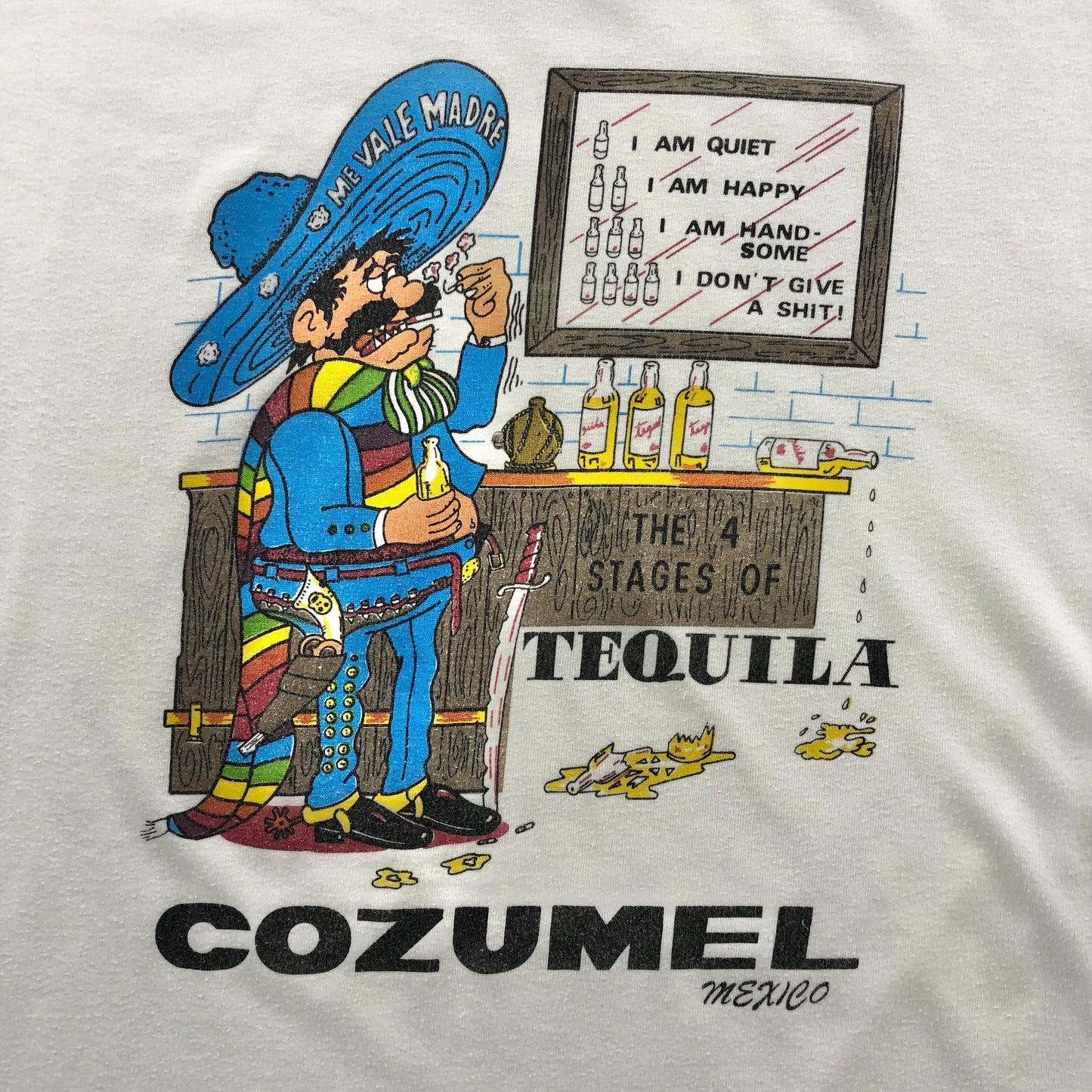 Vintage The Stages Of Tequila Cozumel Mexico T Shirt XL