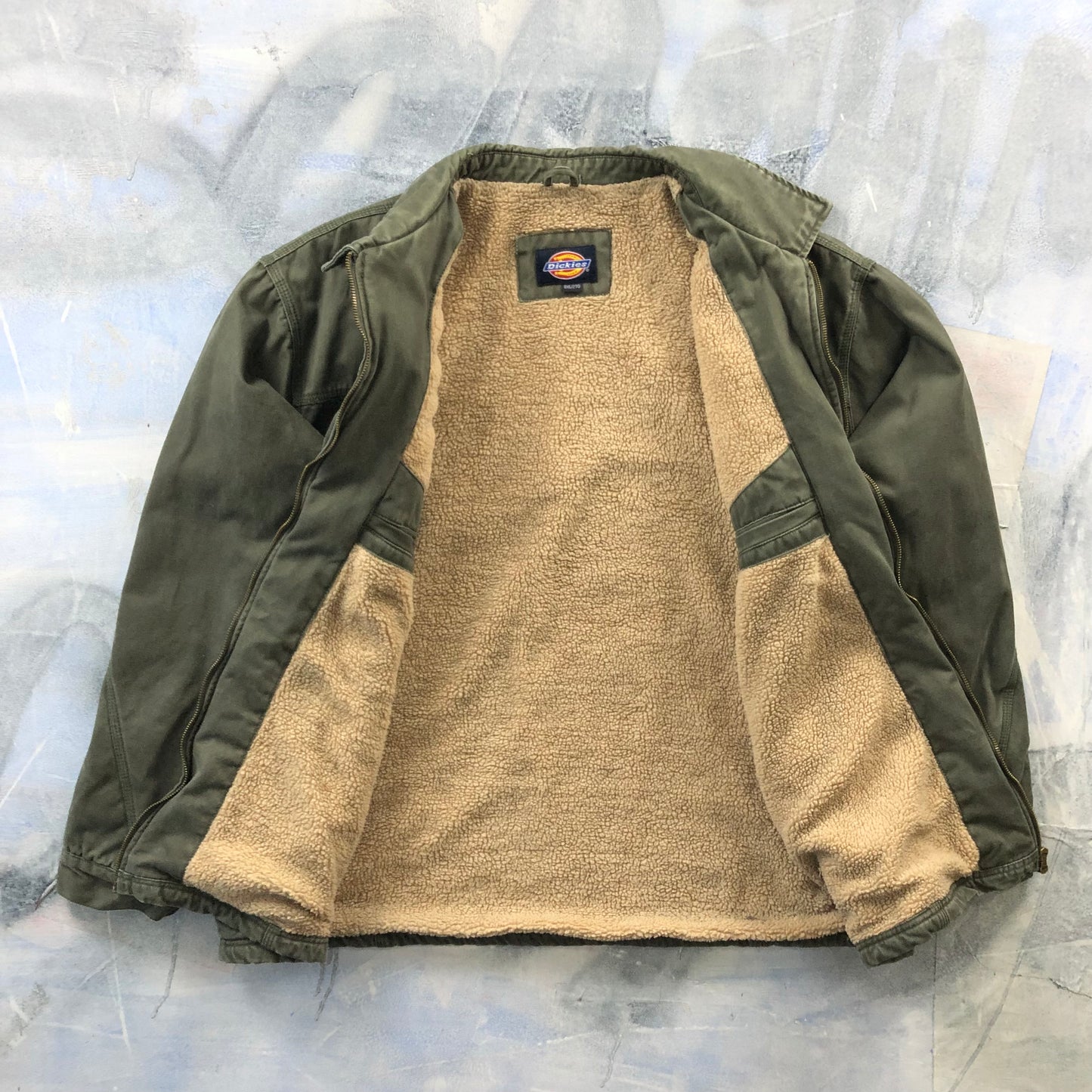 Vintage Dickies Sherpa Lined Utility Zip Jacket XXL