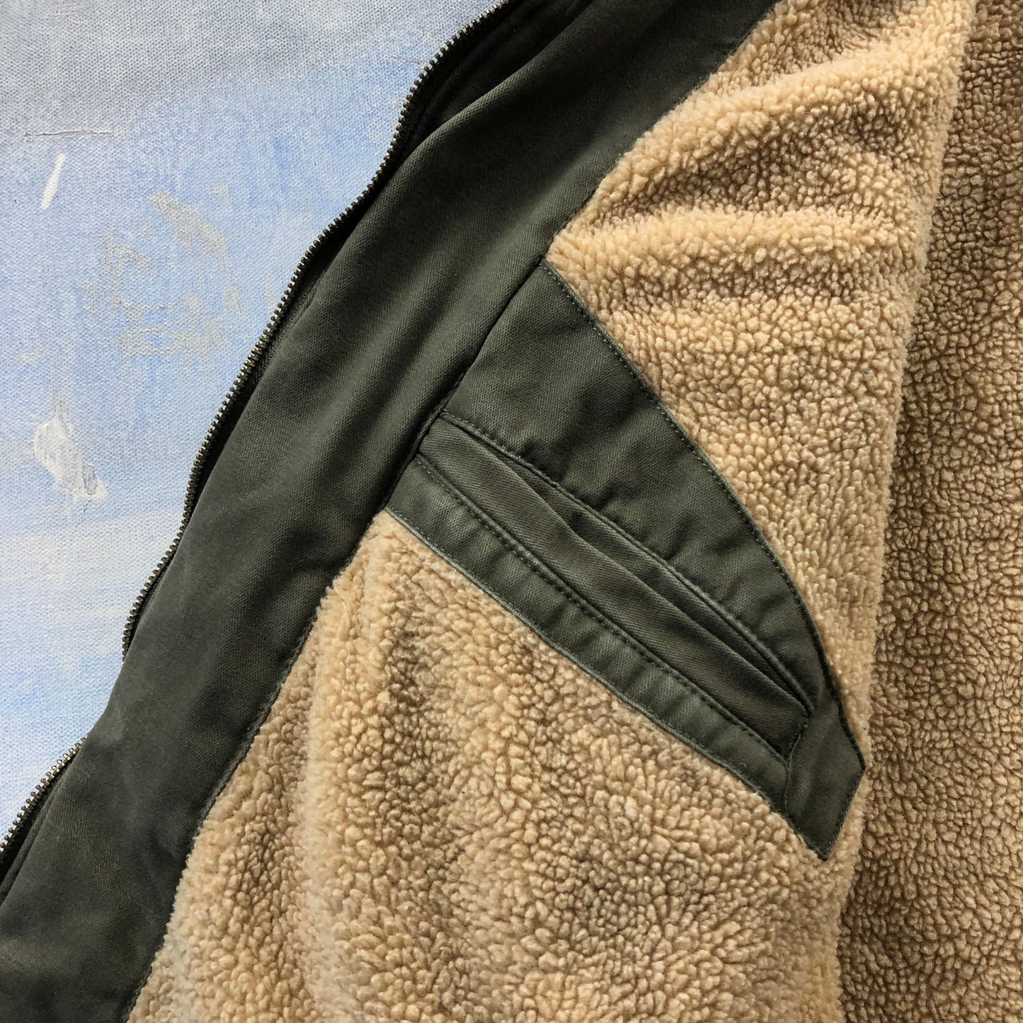 Vintage Dickies Sherpa Lined Utility Zip Jacket XXL
