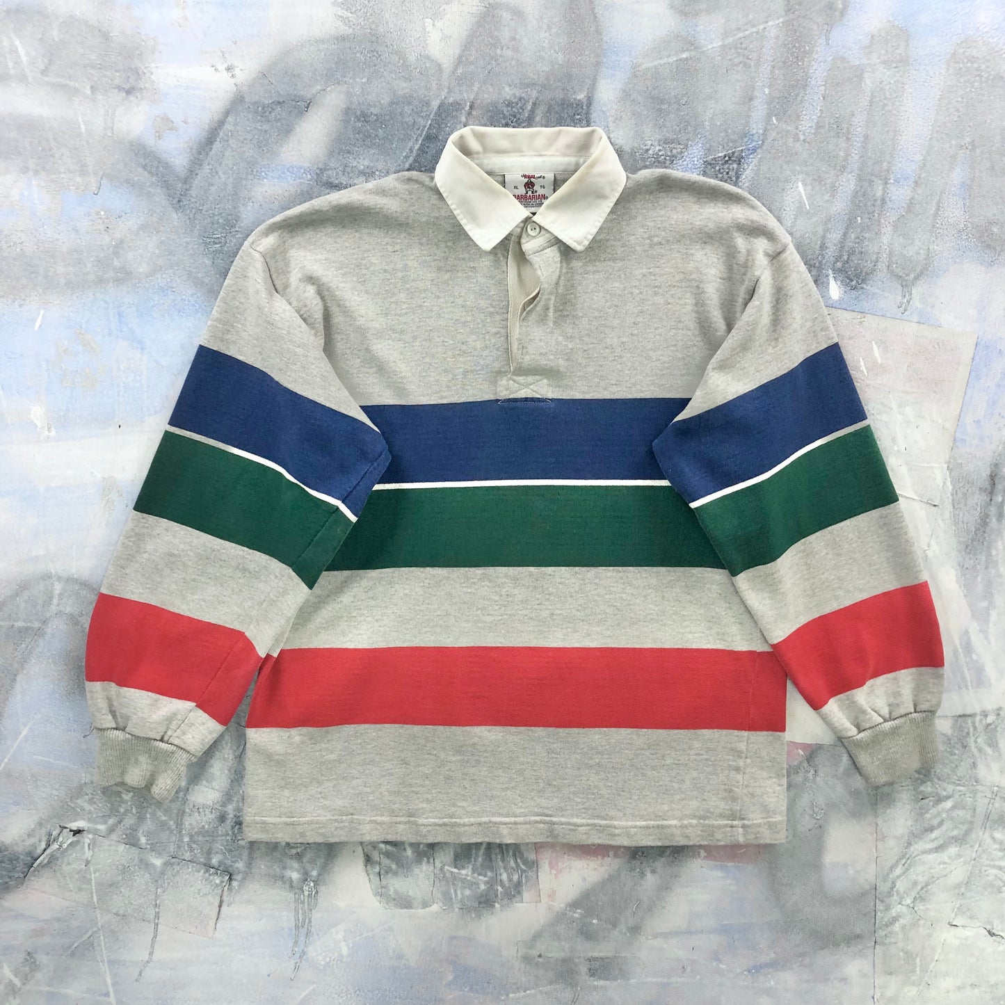 Vintage 90s Barbarian Rugby Long Sleeve Polo Shirt XL