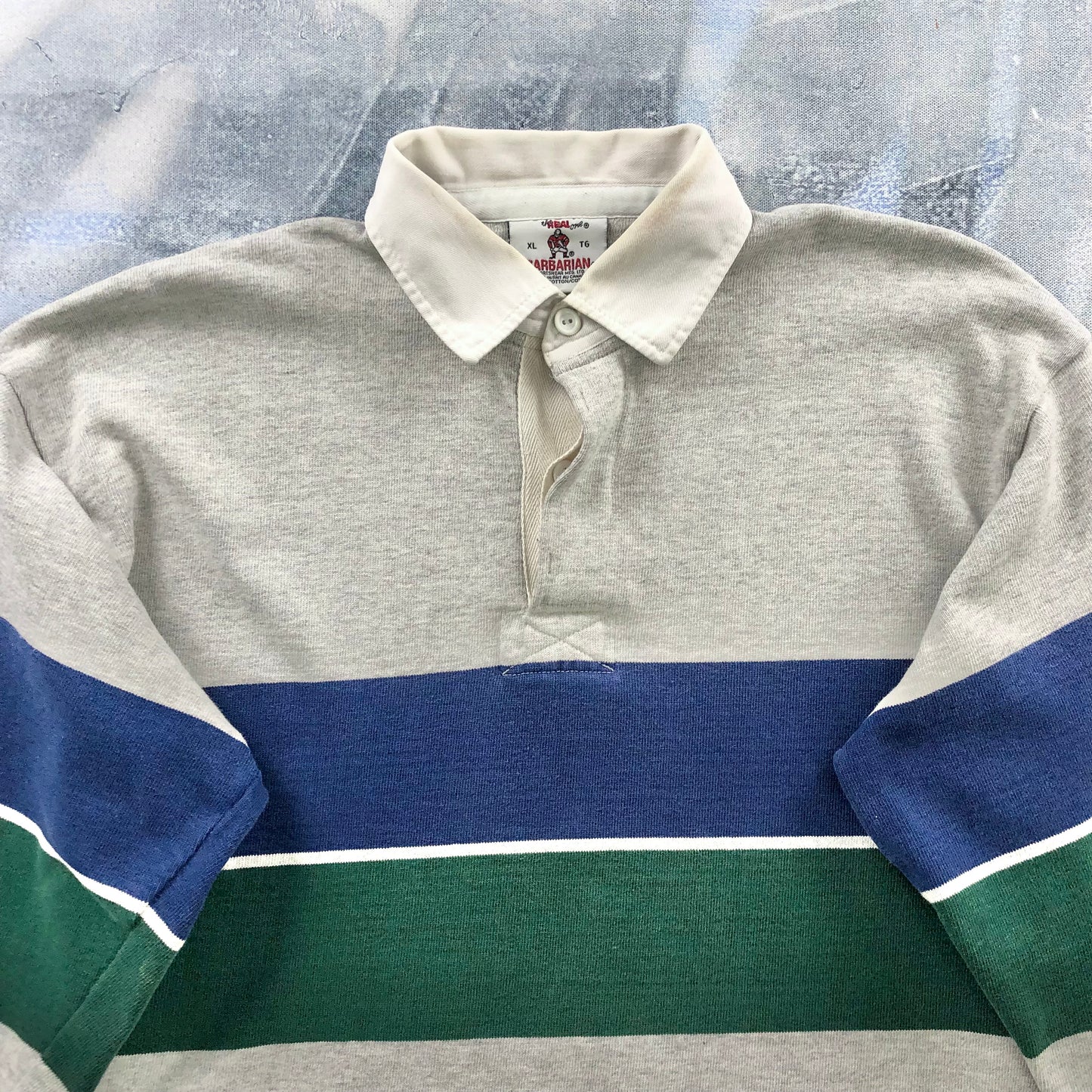 Vintage 90s Barbarian Rugby Long Sleeve Polo Shirt XL