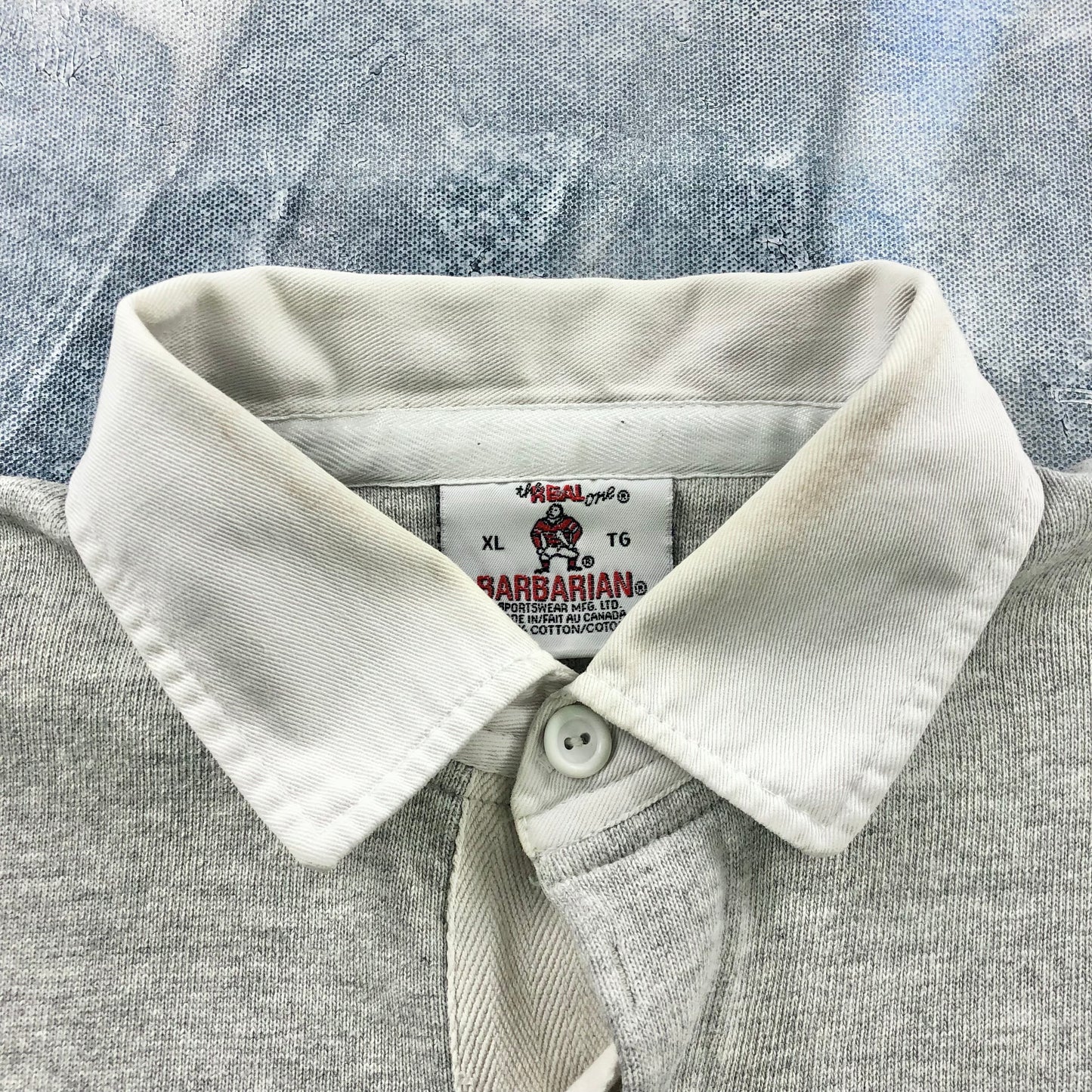 Vintage 90s Barbarian Rugby Long Sleeve Polo Shirt XL