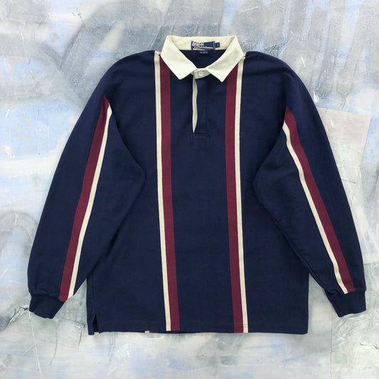 Vintage Polo Ralph Lauren Striped Long Sleeve Polo Shirt L