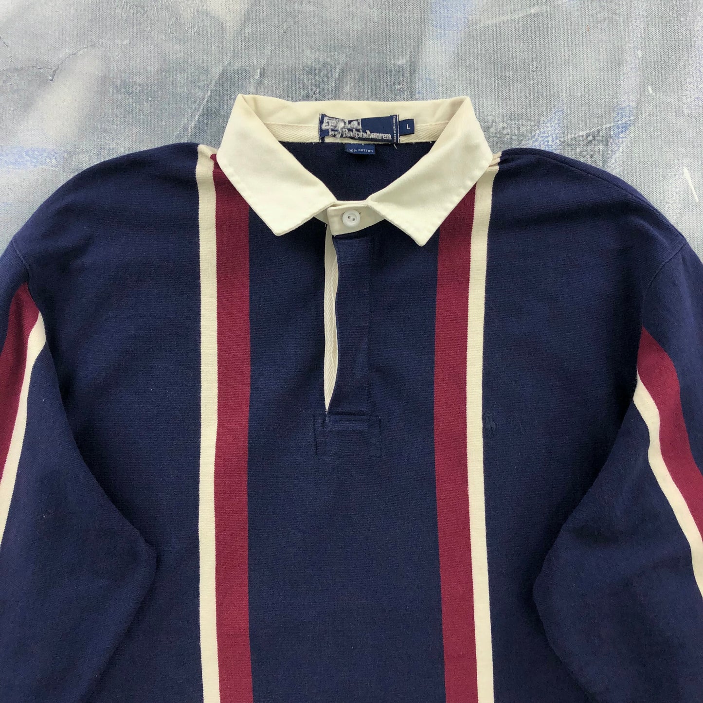 Vintage Polo Ralph Lauren Striped Long Sleeve Polo Shirt L