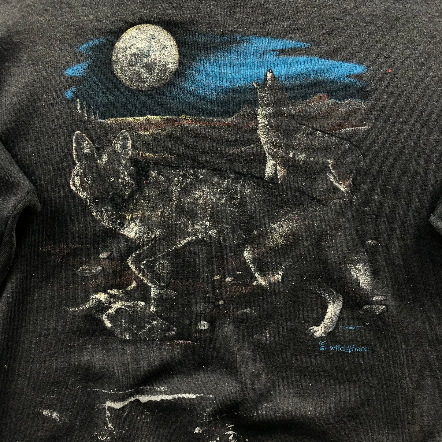 Vintage USA 90s Howling Wolf Pack Crewneck Sweatshirt XL