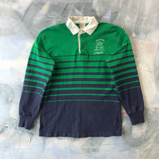 Vintage Barbarian Survivors Lambton 4C Rugby Long Sleeve Polo M