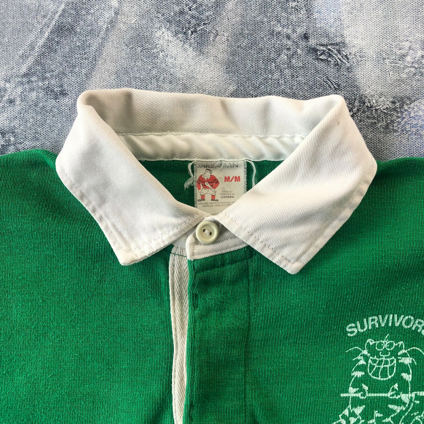 Vintage Barbarian Survivors Lambton 4C Rugby Long Sleeve Polo M