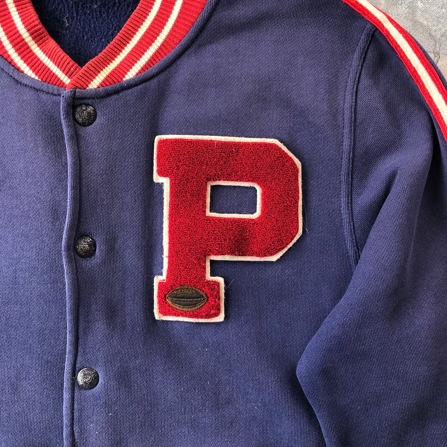 Polo Ralph Lauren New York Varsity Letterman Button Sweatshirt L