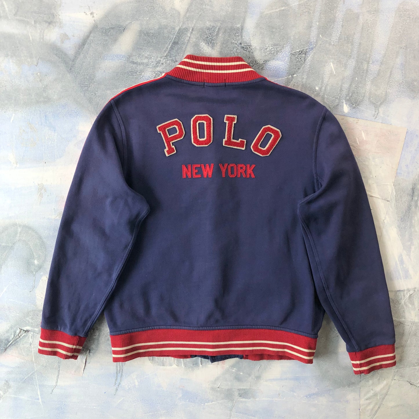 Polo Ralph Lauren New York Varsity Letterman Button Sweatshirt L