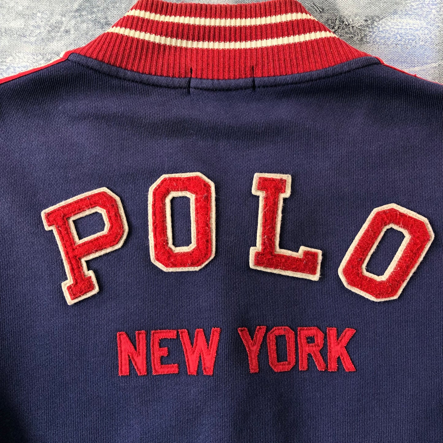 Polo Ralph Lauren New York Varsity Letterman Button Sweatshirt L