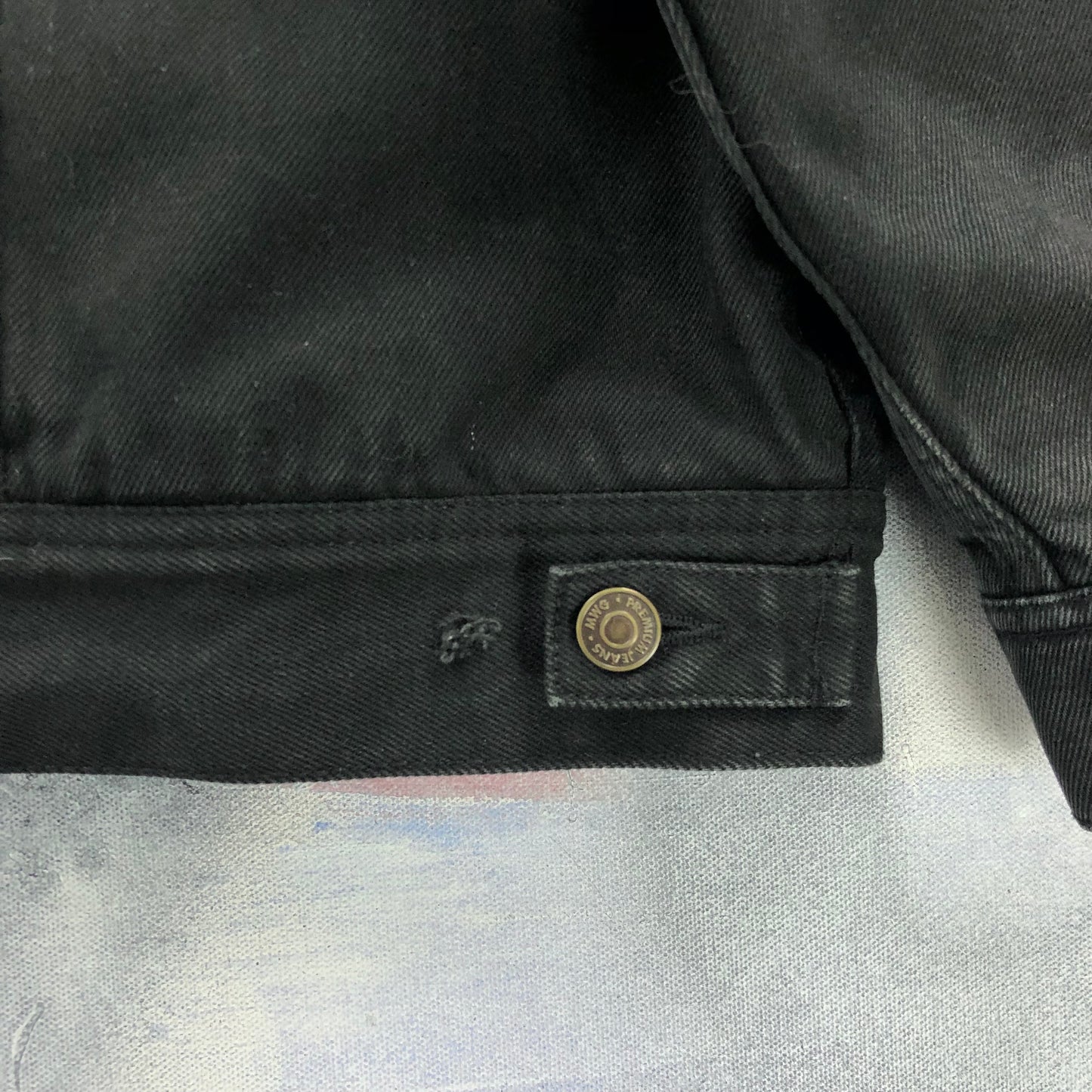 Vintage MWG Storm Rider Blanket Lined Custom Harley Davidson Eagle Patch Denim Button Jacket XXL