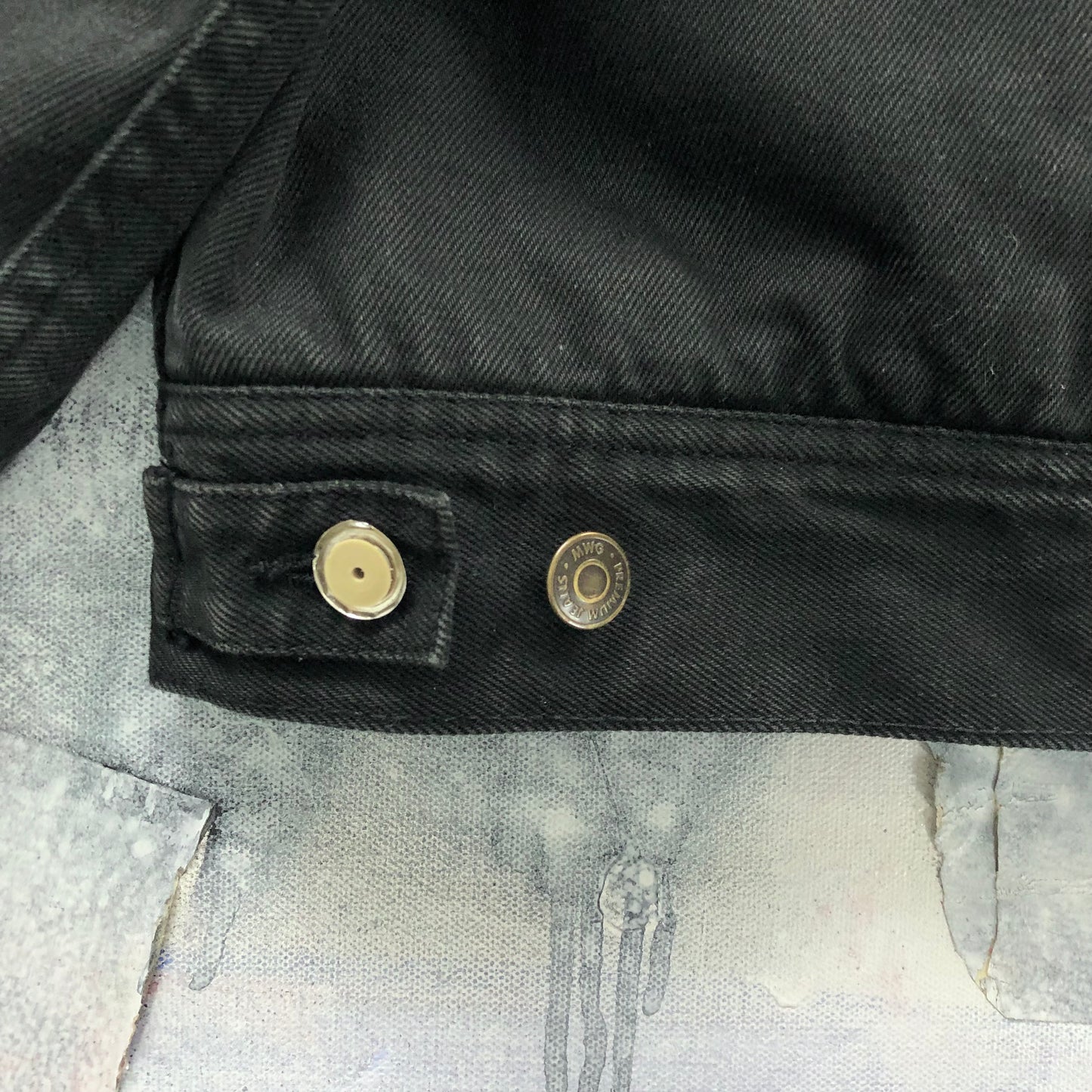 Vintage MWG Storm Rider Blanket Lined Custom Harley Davidson Eagle Patch Denim Button Jacket XXL