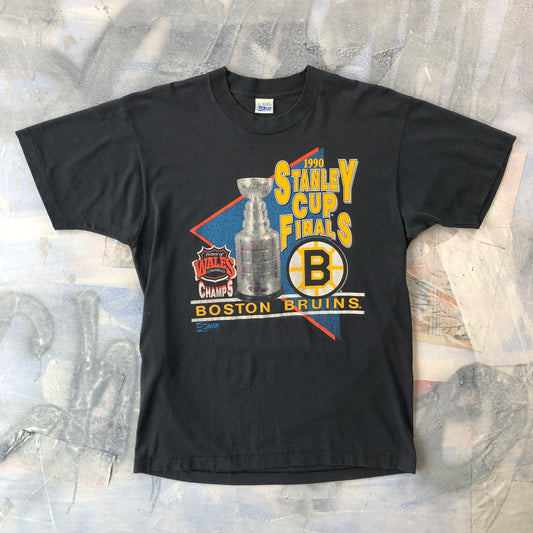 Vintage USA NHL Boston Bruins 1990 Stanley Cup Finals T Shirt XL