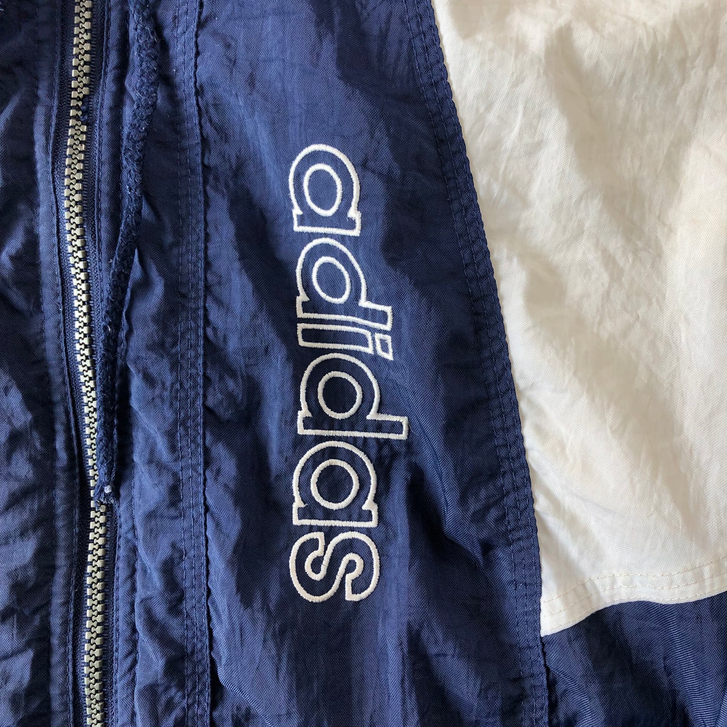 Vintage 90s Adidas Quilted Puffer Hooded Zip Jacket M