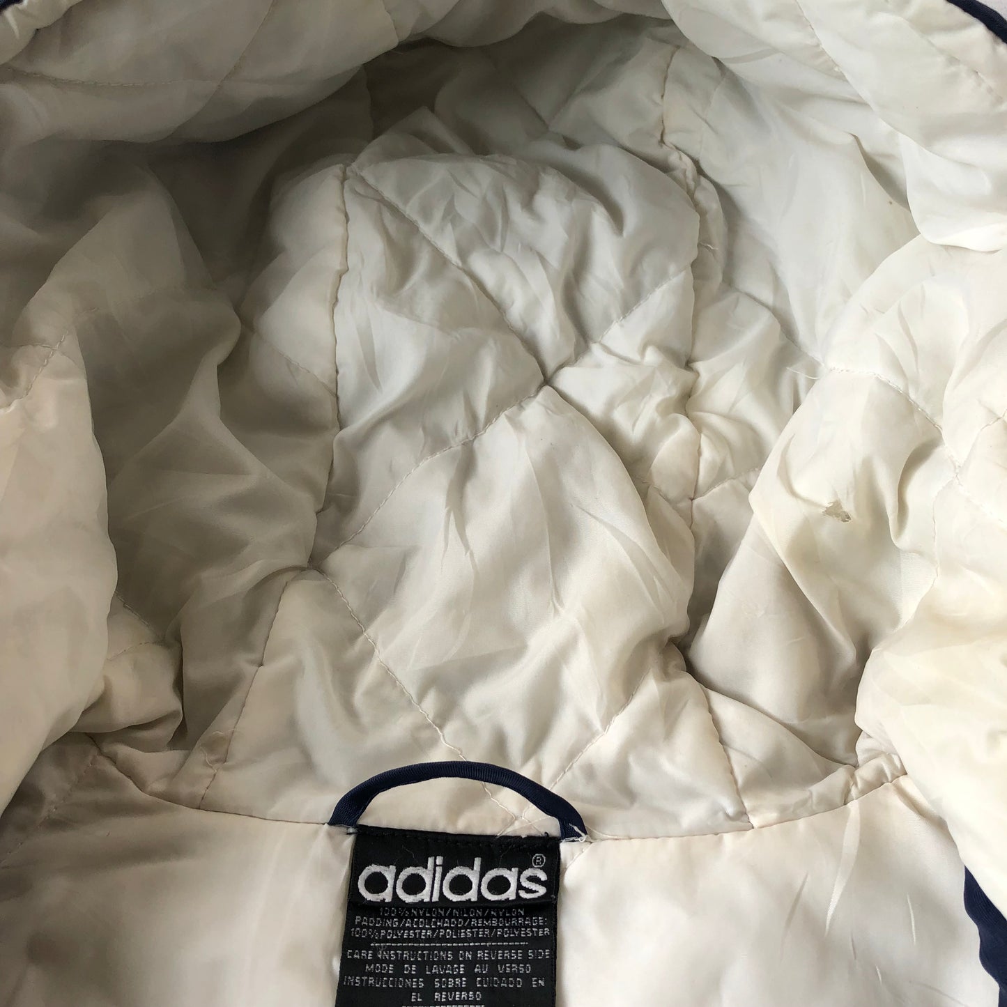 Vintage 90s Adidas Quilted Puffer Hooded Zip Jacket M