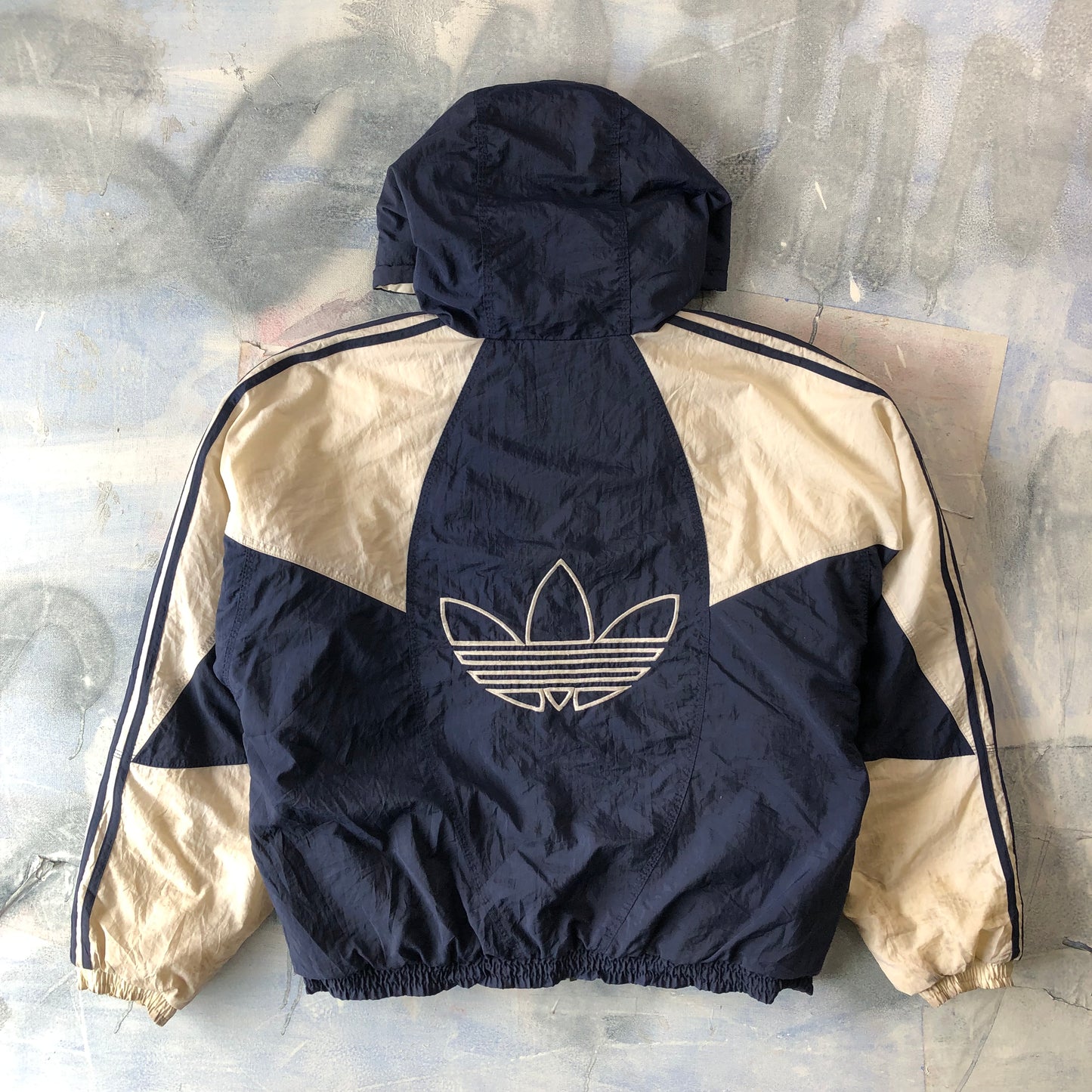 Vintage 90s Adidas Quilted Puffer Hooded Zip Jacket M