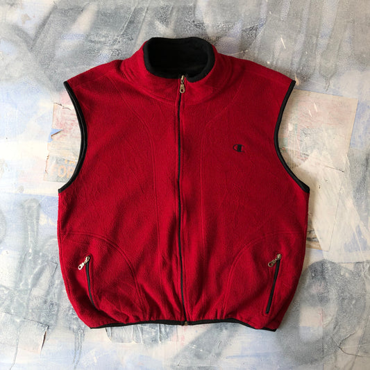 Vintage Champion Fleece Sweatshirt Zip Vest L