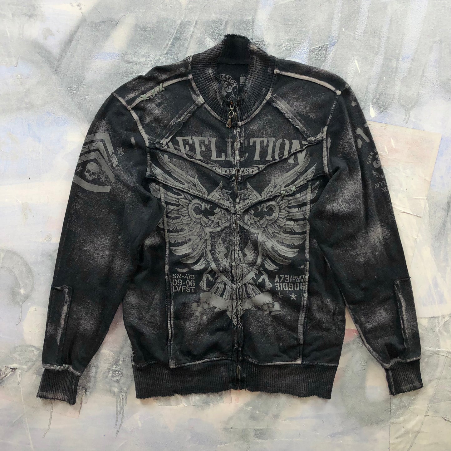 Vintage Y2K Affliction Live Fast Full Zip Sweatshirt L