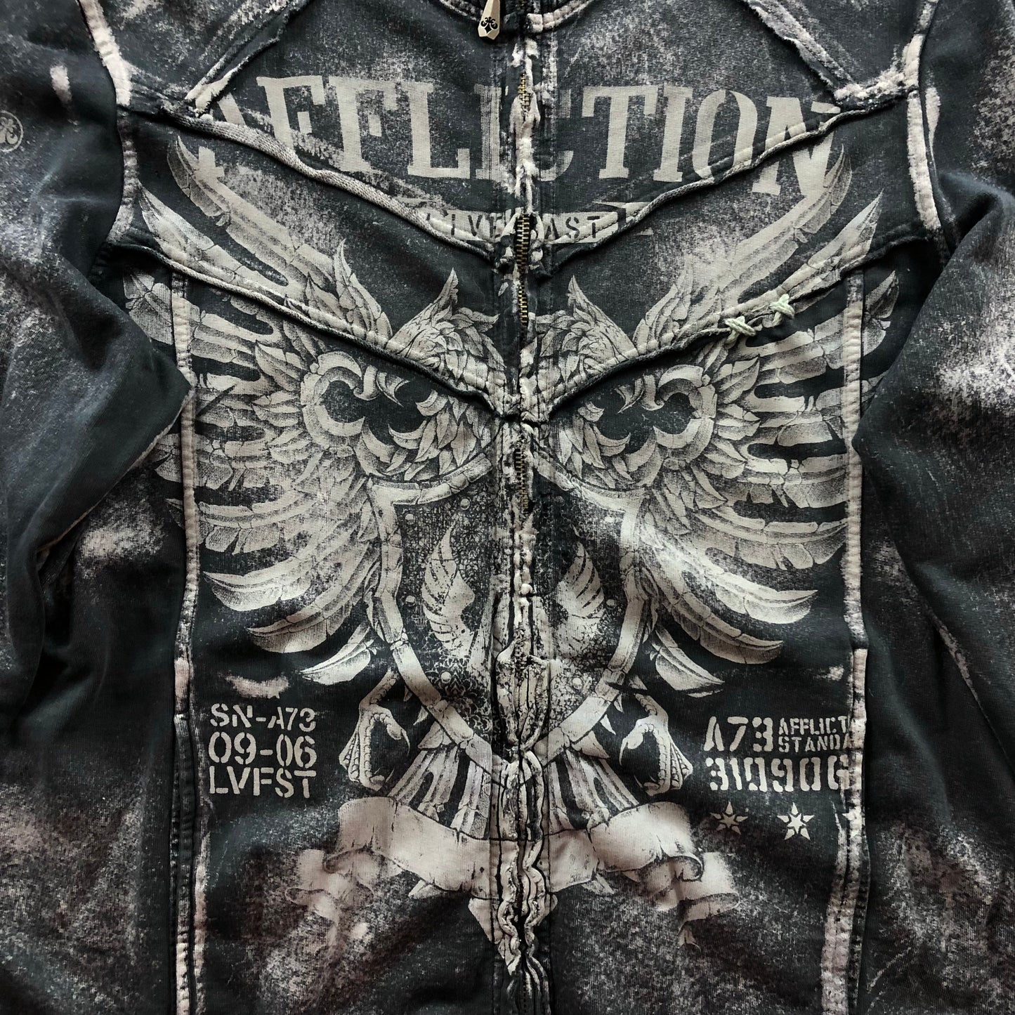 Vintage Y2K Affliction Live Fast Full Zip Sweatshirt L