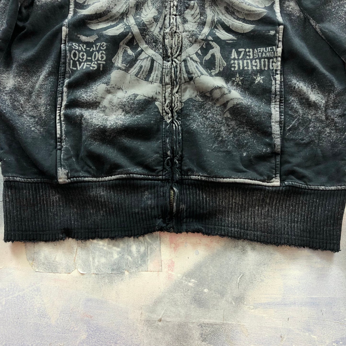 Vintage Y2K Affliction Live Fast Full Zip Sweatshirt L