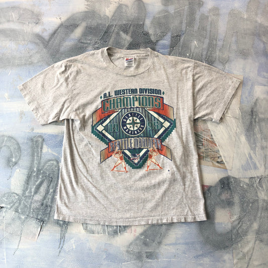 1995 A.L Western Division Champions Seatlle Mariners T Shirt L