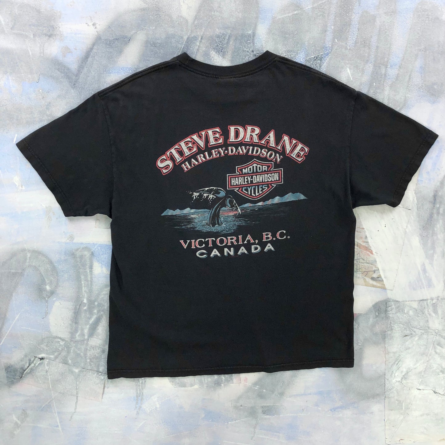 Vintage Harley Davidson Motorcycles Wolf Pack Campfire Victoria B.C T Shirt XL