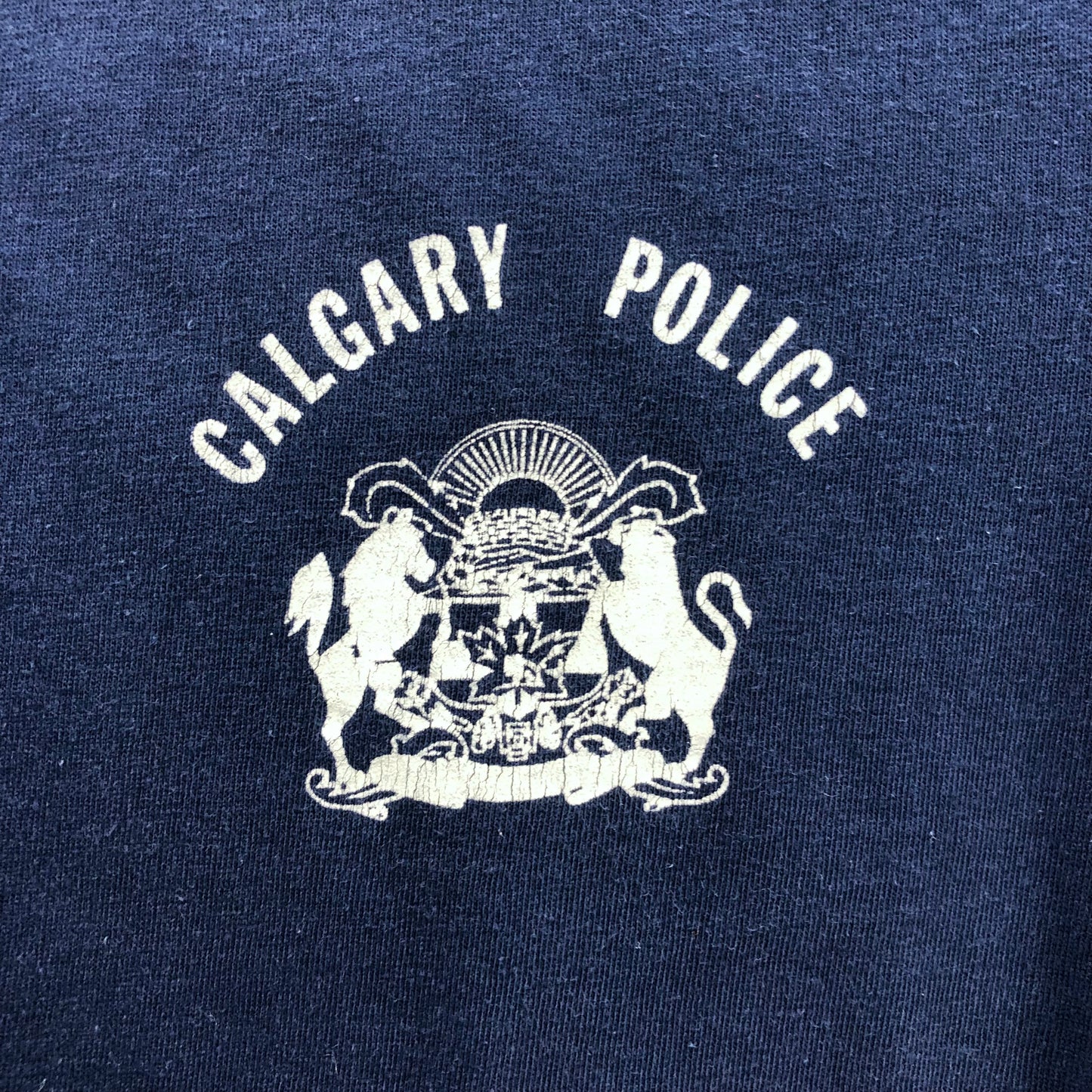 Vintage Calgary Police Single Stitch Ringer T Shirt L