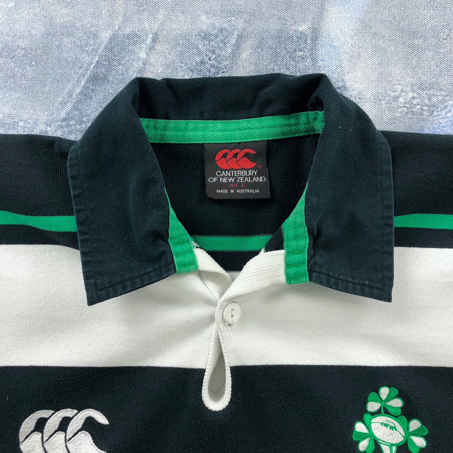 Vintage Ireland Rugby Polo Shirt L