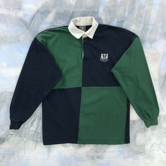 Vintage Scotland Rugby Long Sleeve Polo Shirt XL