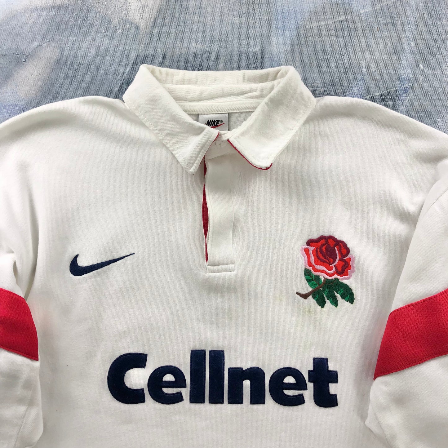 Vintage 90s Nike England Rugby Long Sleeve Polo Shirt XL