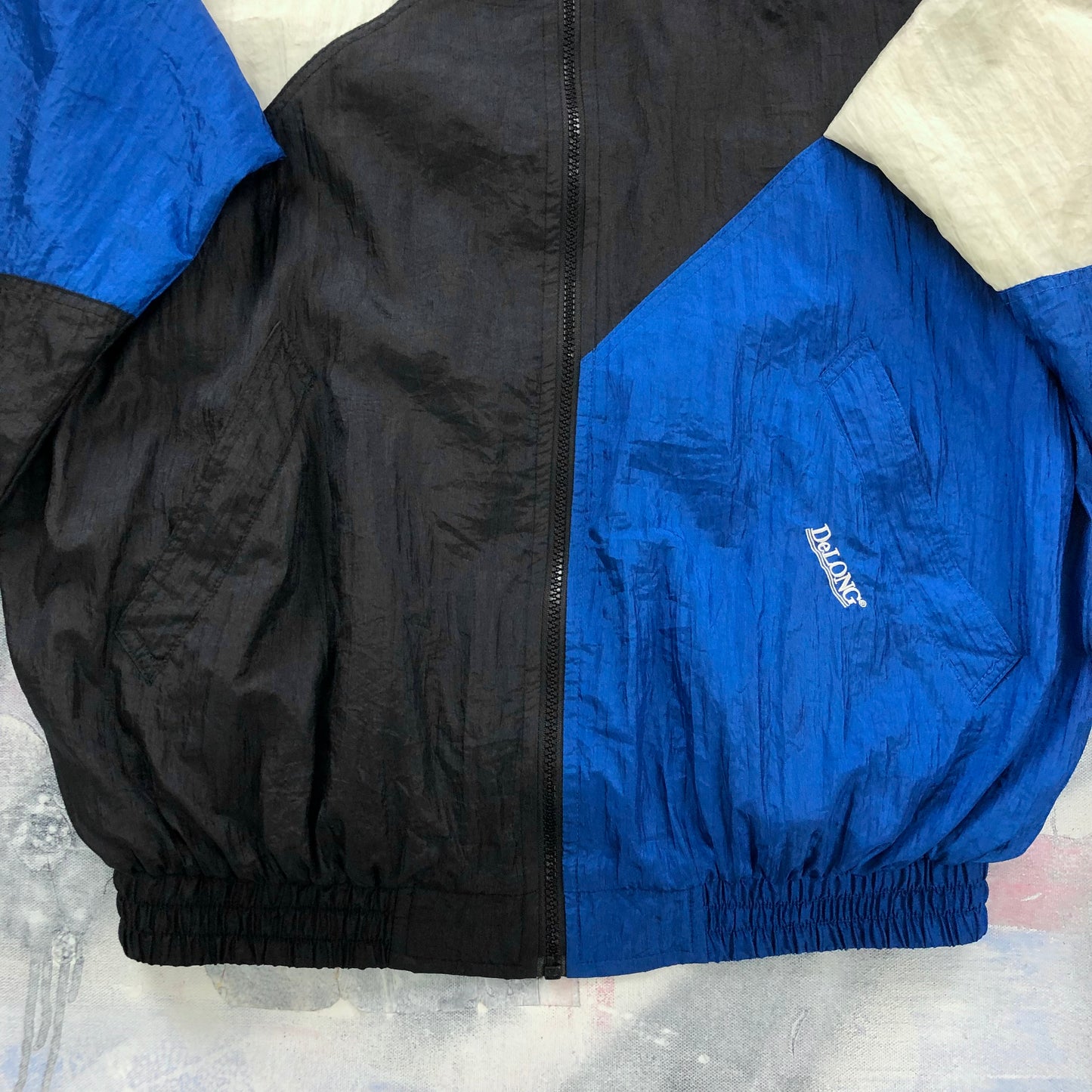 Vintage Delong NHRA Drag Racing Championship Full Zip Windbreaker Jacket L