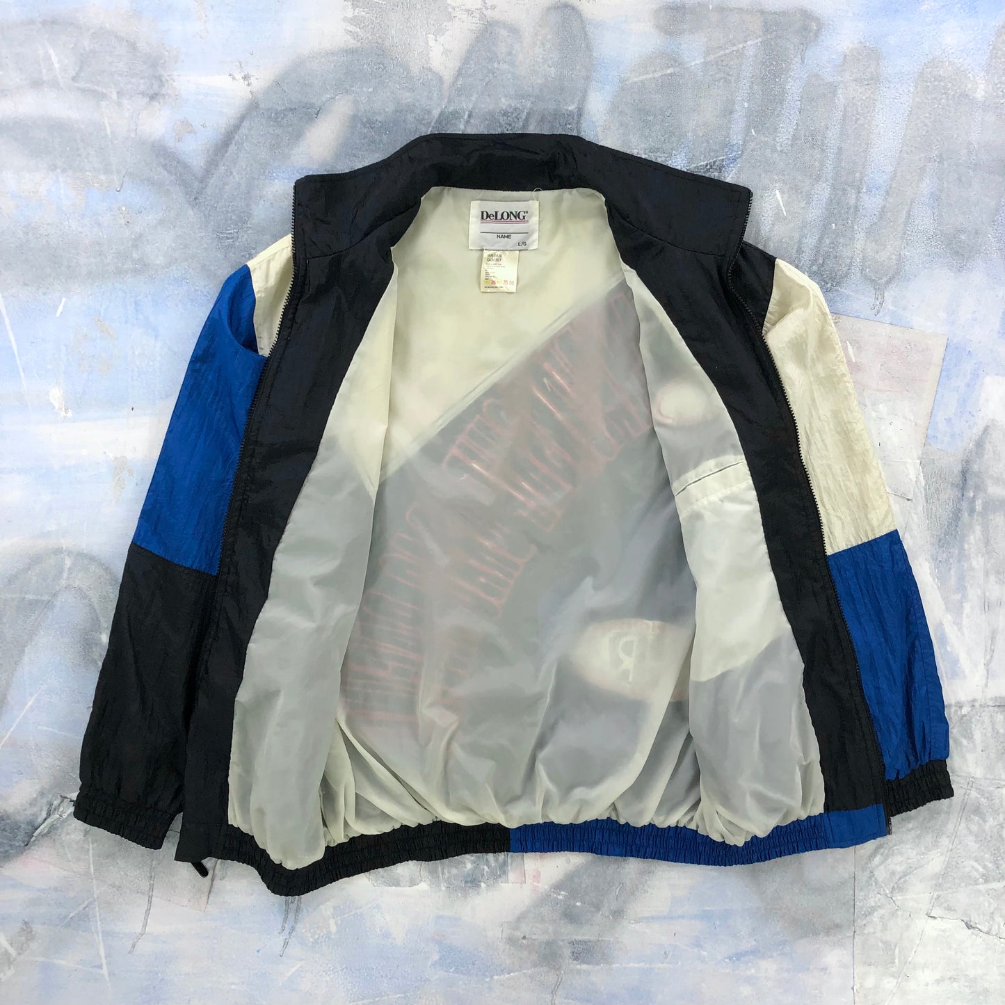 Vintage Delong NHRA Drag Racing Championship Full Zip Windbreaker Jacket L