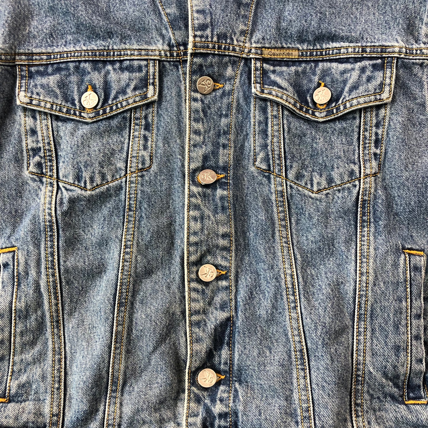 Calvin Klein 90s Denim Vest Button Jacket L