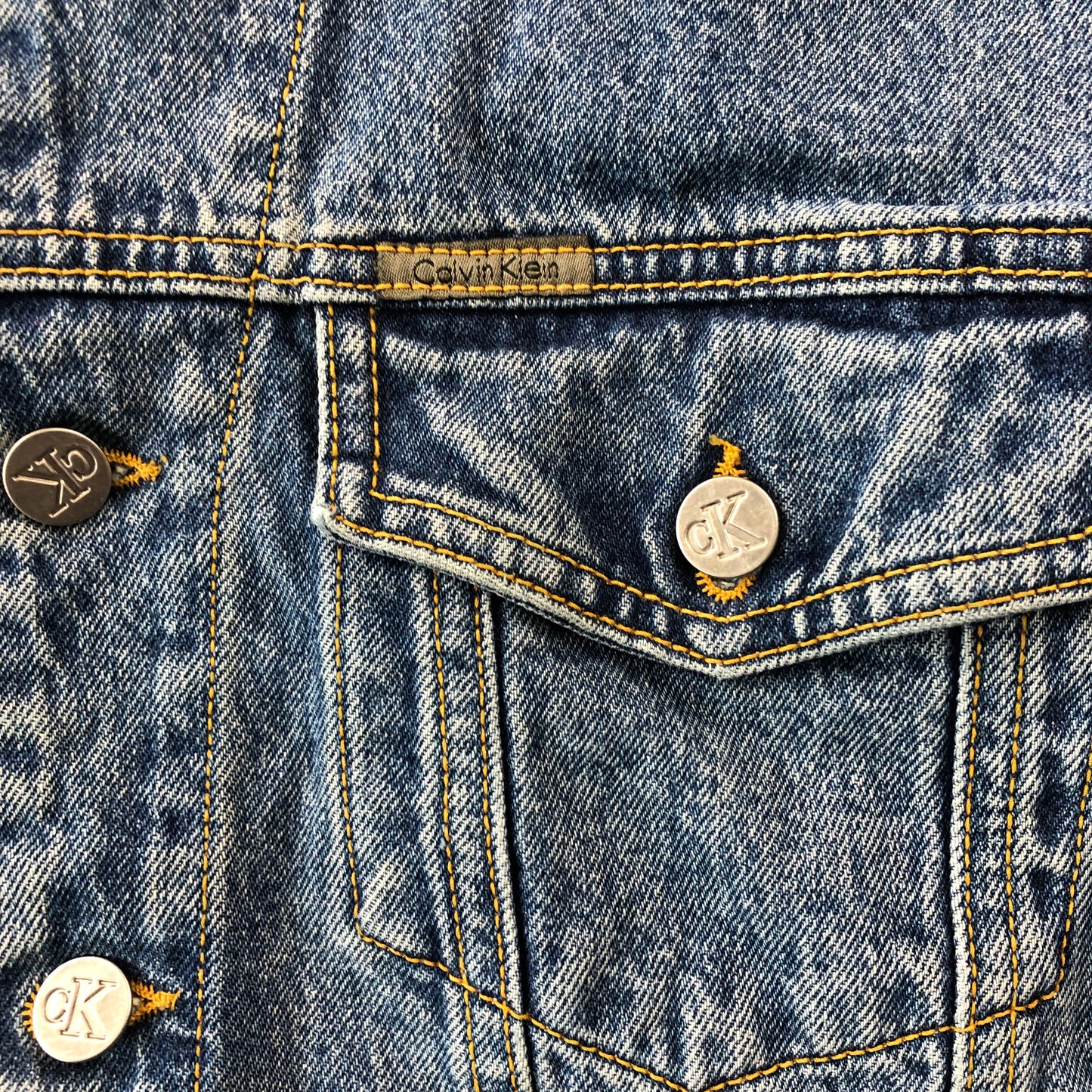 Calvin Klein 90s Denim Vest Button Jacket L