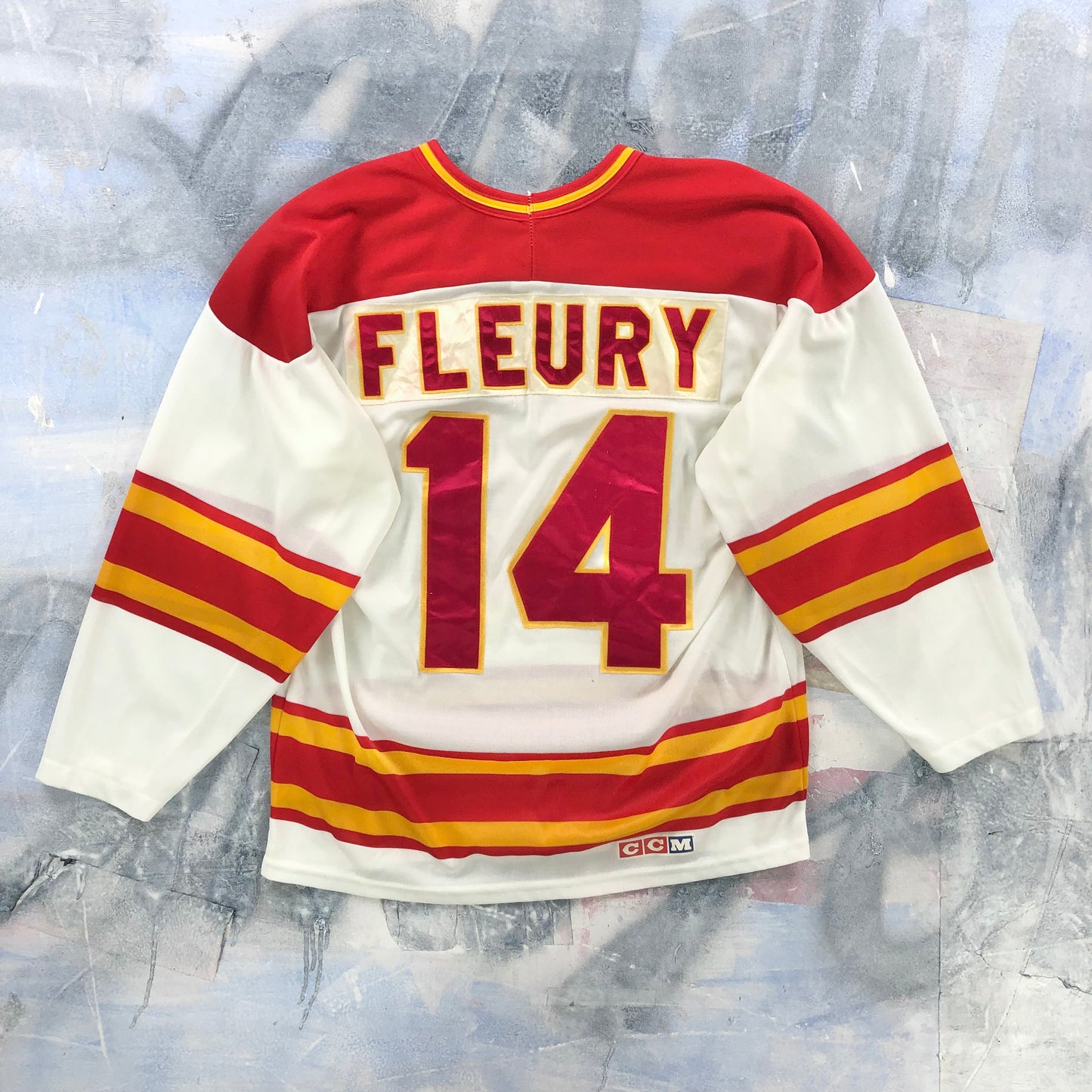 Vintage CCM NHL Calgary Flames Theoren Fleury 14 Jersey M