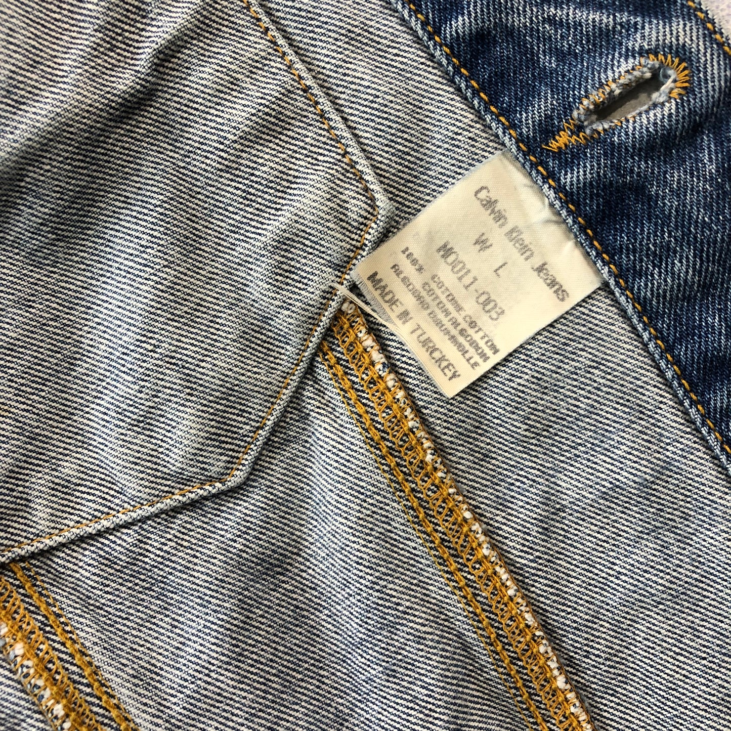 Calvin Klein 90s Denim Vest Button Jacket L