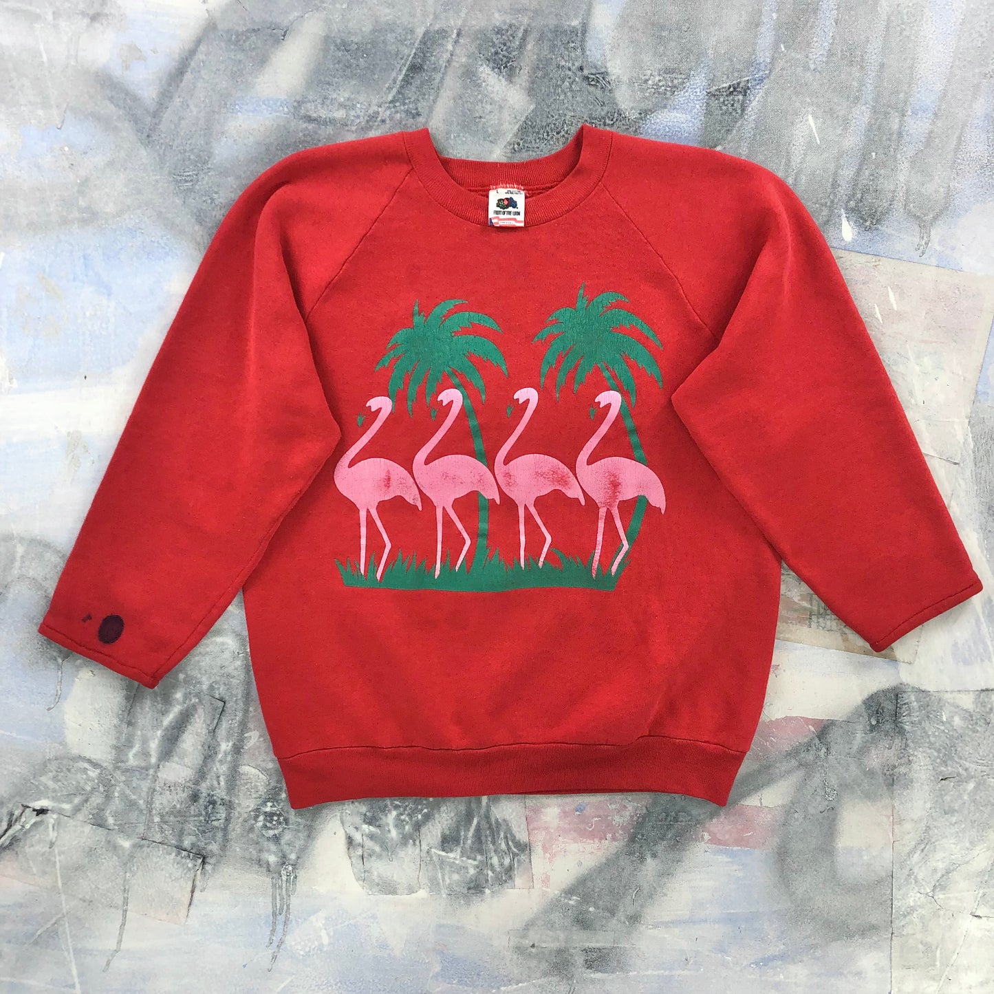 Vintage 90s USA Flamingos Crewneck Sweatshirt L