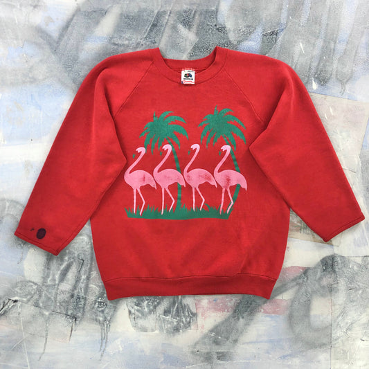 Vintage 90s USA Flamingos Crewneck Sweatshirt L