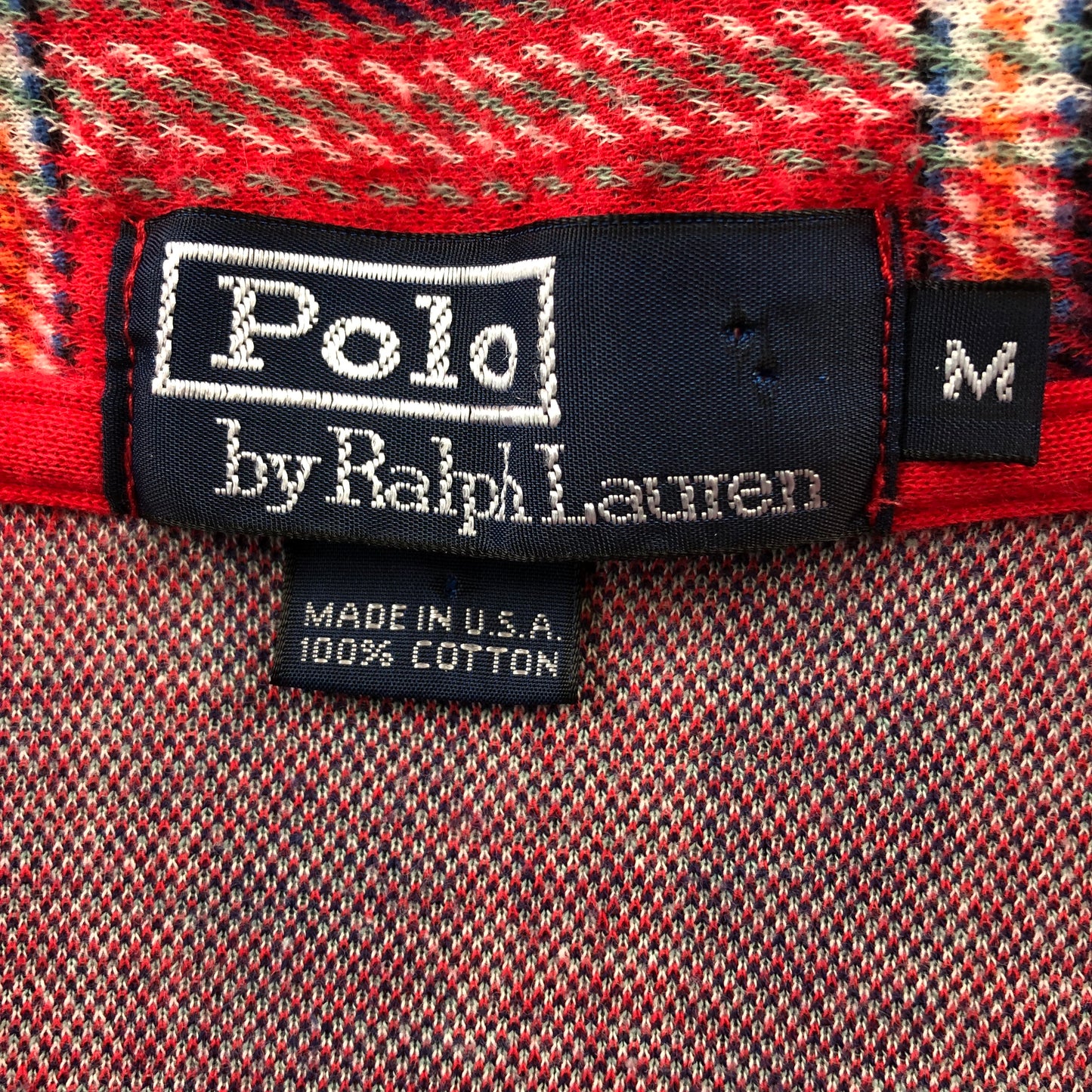 Polo Ralph Lauren Made in USA Quarter Button Rugby Plaid Shirt M