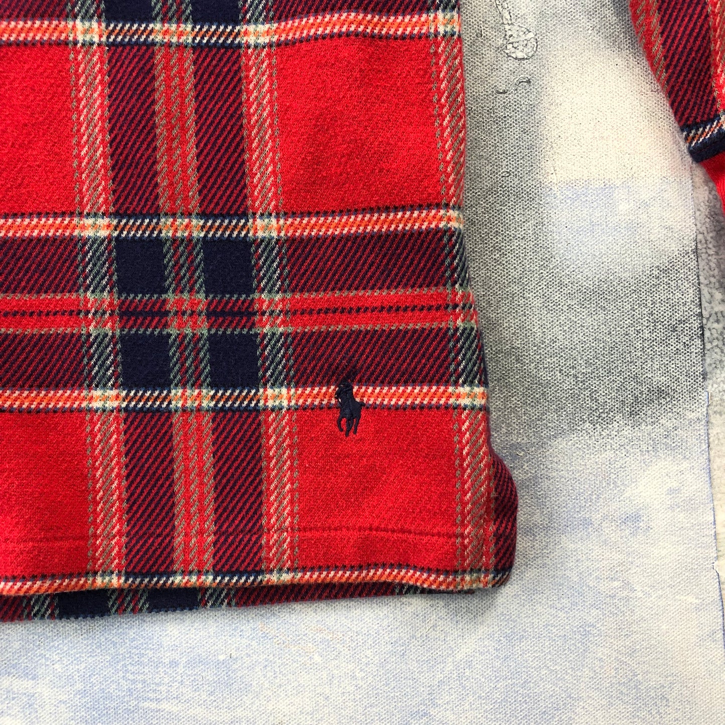 Polo Ralph Lauren Made in USA Quarter Button Rugby Plaid Shirt M