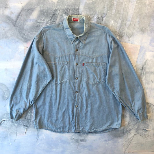 Vintage Levis Western Style Long Sleeve Button Shirt XL