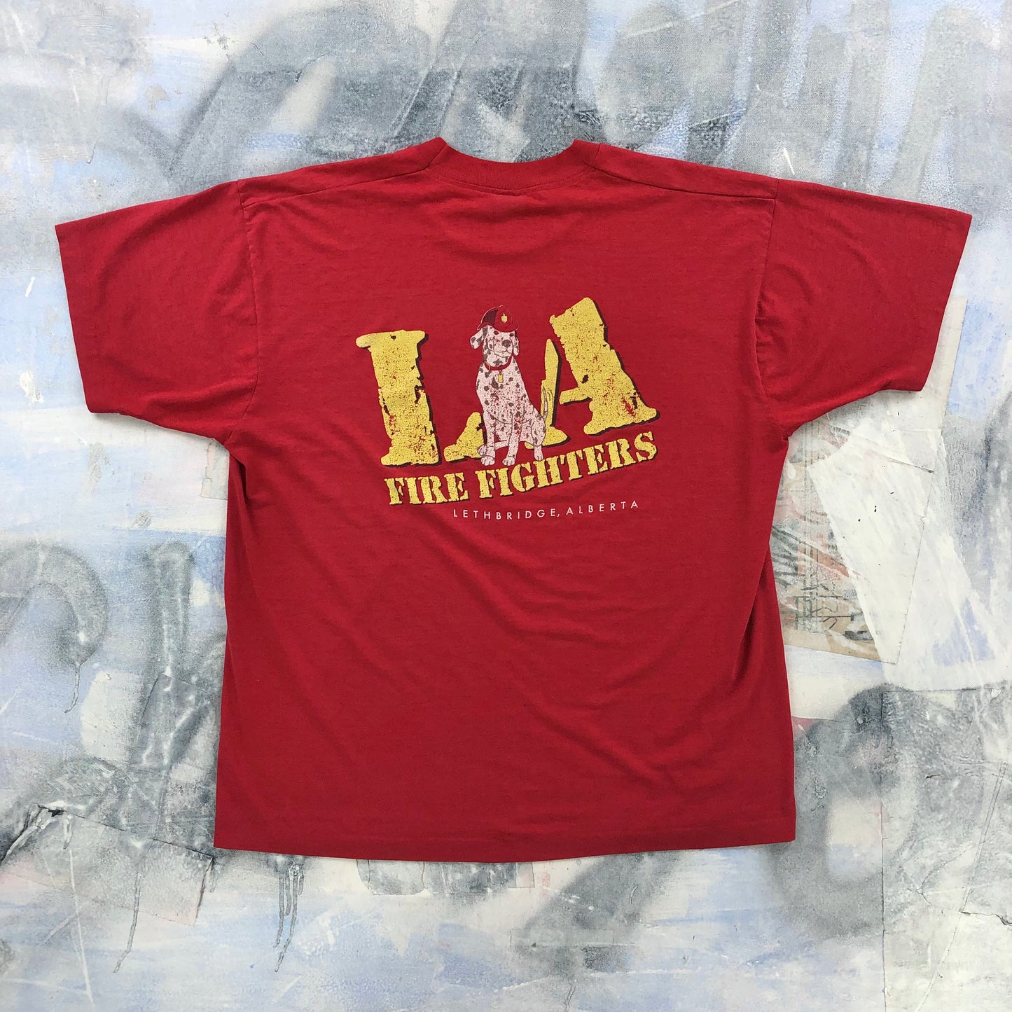 Vintage 90s Lethbridge Alberta Fire Department T Shirt XL