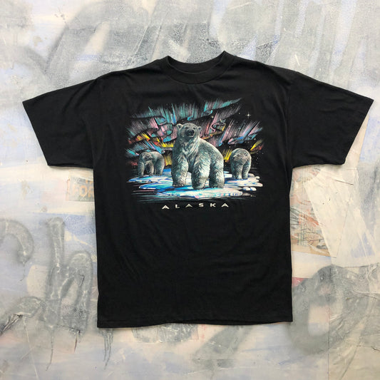 Vintage 80s USA Alaska Polar Bear T Shirt XL