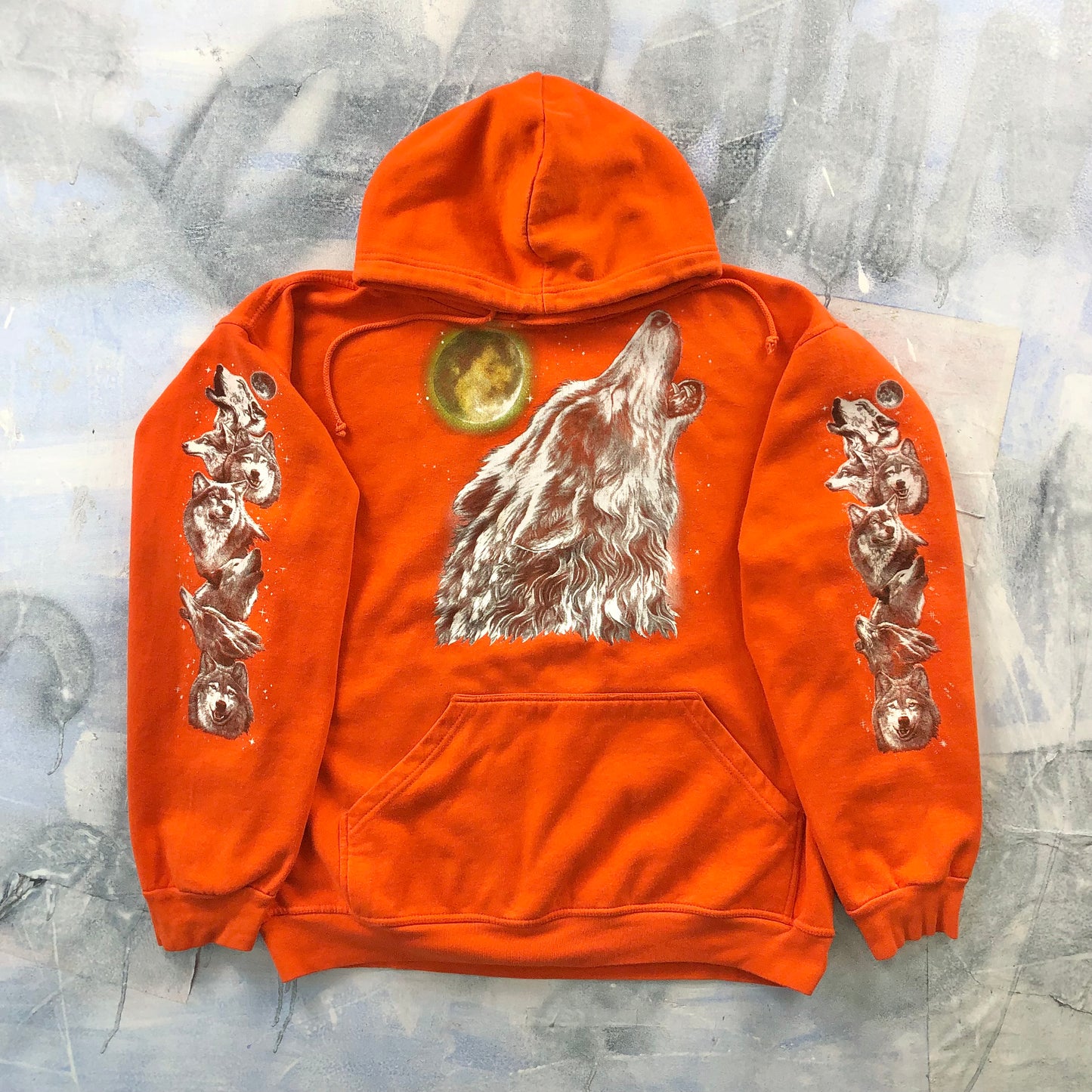 Vintage Wolf Pack Lobos Hoodie Sweatshirt L