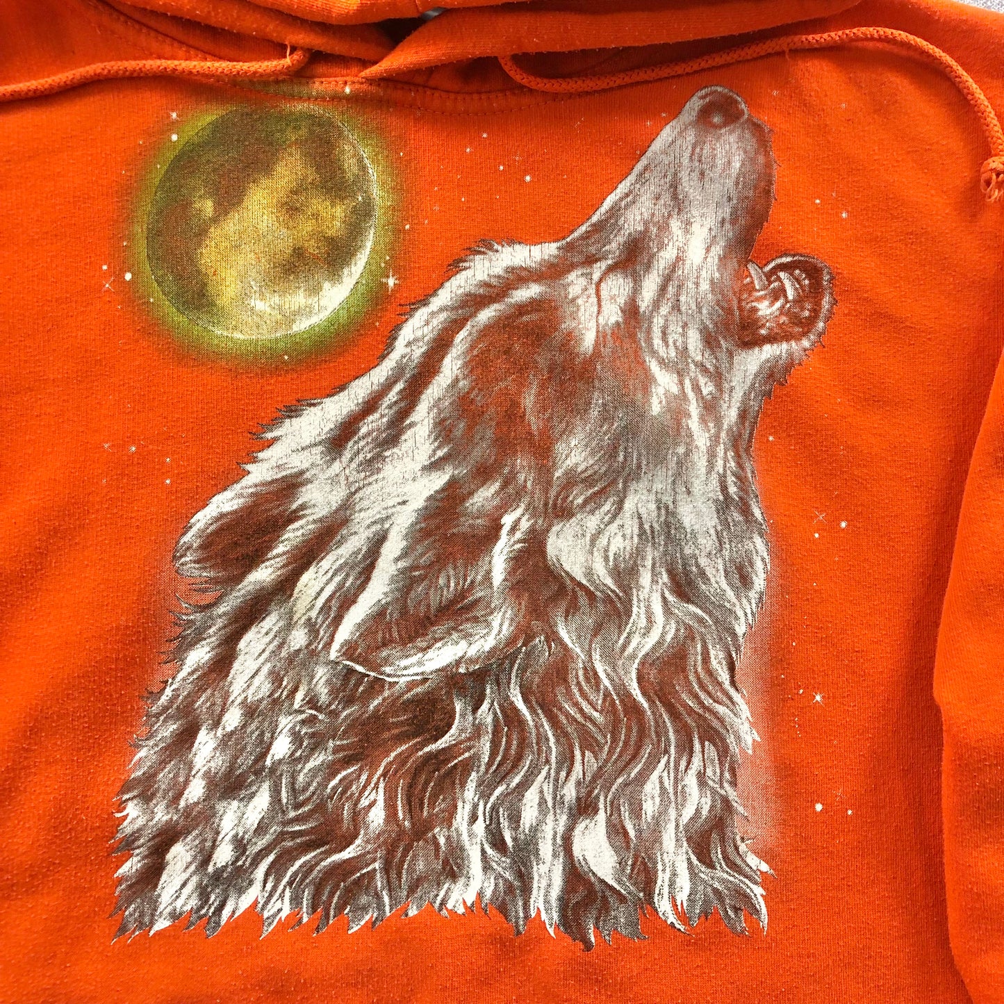 Vintage Wolf Pack Lobos Hoodie Sweatshirt L
